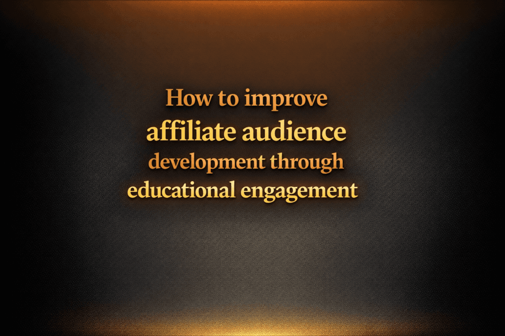 How to improve affiliate audience development through educational engagement