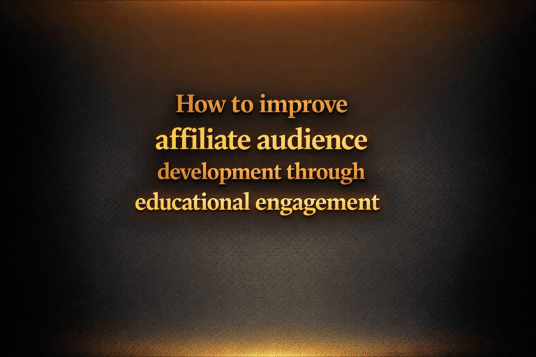 How to improve affiliate audience development through educational engagement