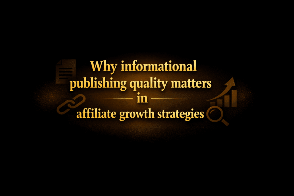 Why informational publishing quality matters in affiliate growth strategies