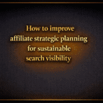 How to improve affiliate strategic planning for sustainable search visibility