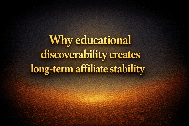 Why educational discoverability creates long-term affiliate stability