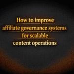 How to improve affiliate governance systems for scalable content operations