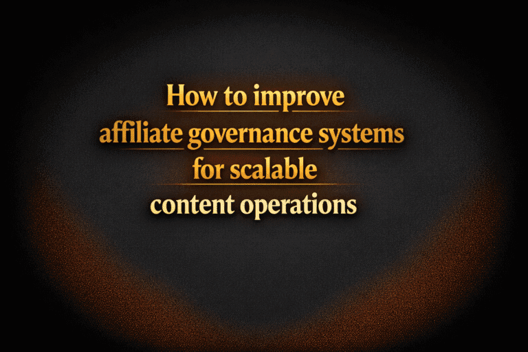 How to improve affiliate governance systems for scalable content operations