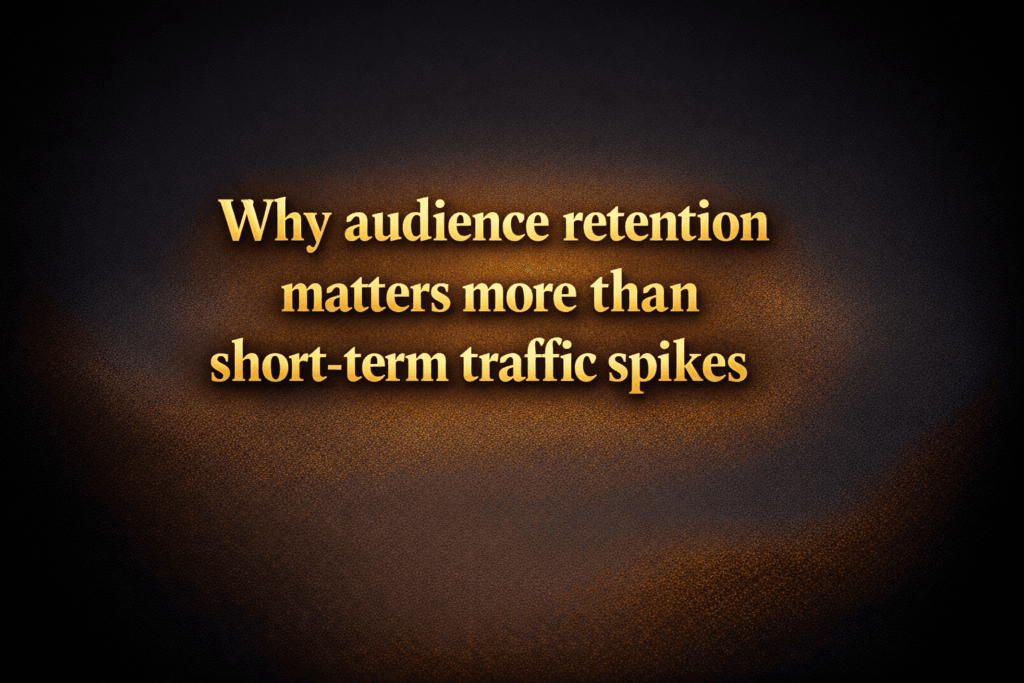 Why audience retention matters more than short-term traffic spikes