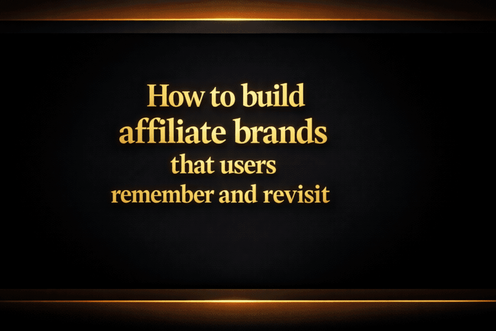 How to build affiliate brands that users remember and revisit