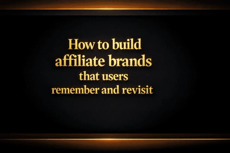How to build affiliate brands that users remember and revisit