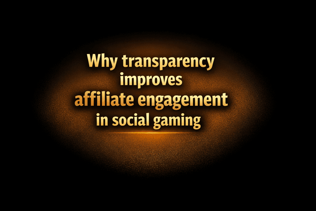 Why transparency improves affiliate engagement in social gaming