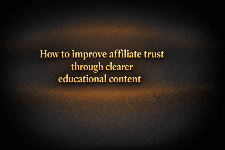 How to improve affiliate trust through clearer educational content