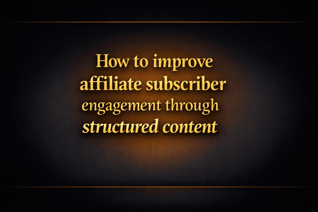 How to improve affiliate subscriber engagement through structured content