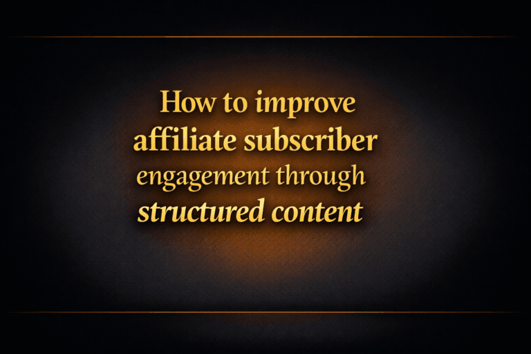 How to improve affiliate subscriber engagement through structured content