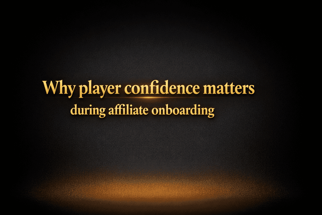 Why player confidence matters during affiliate onboarding