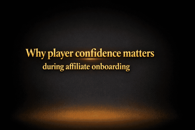 Why player confidence matters during affiliate onboarding