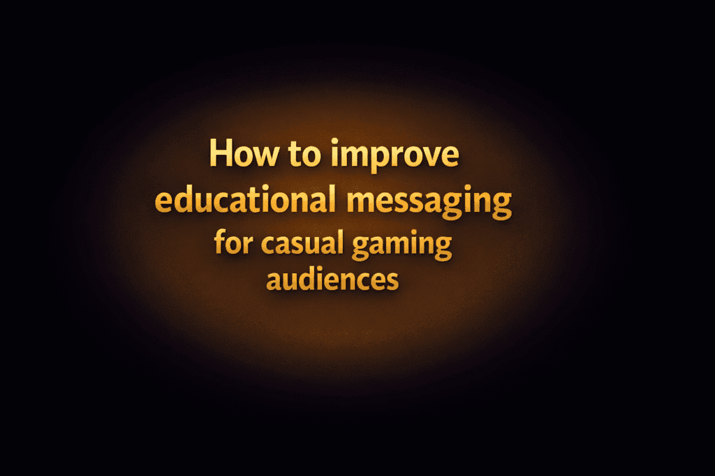 How to improve educational messaging for casual gaming audiences