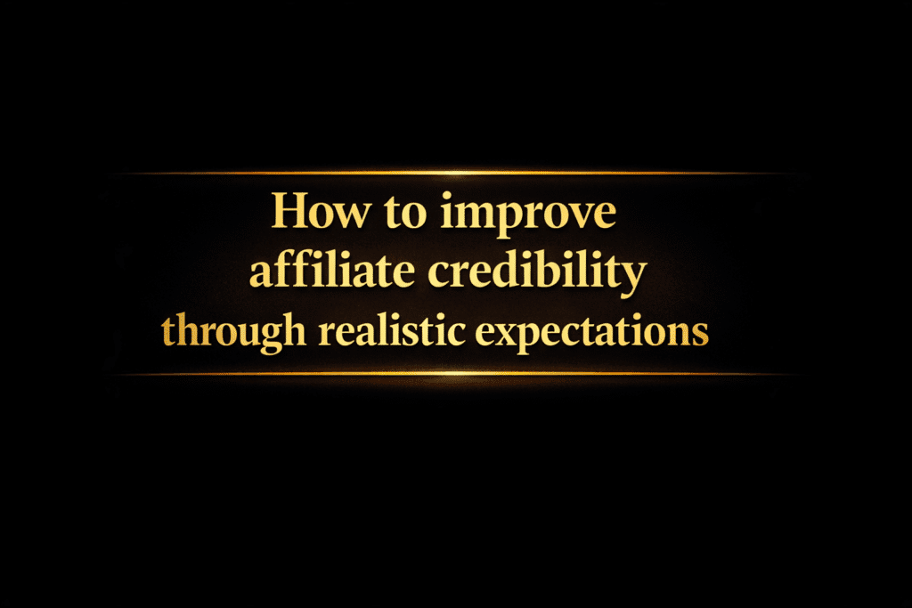 How to improve affiliate credibility through realistic expectations
