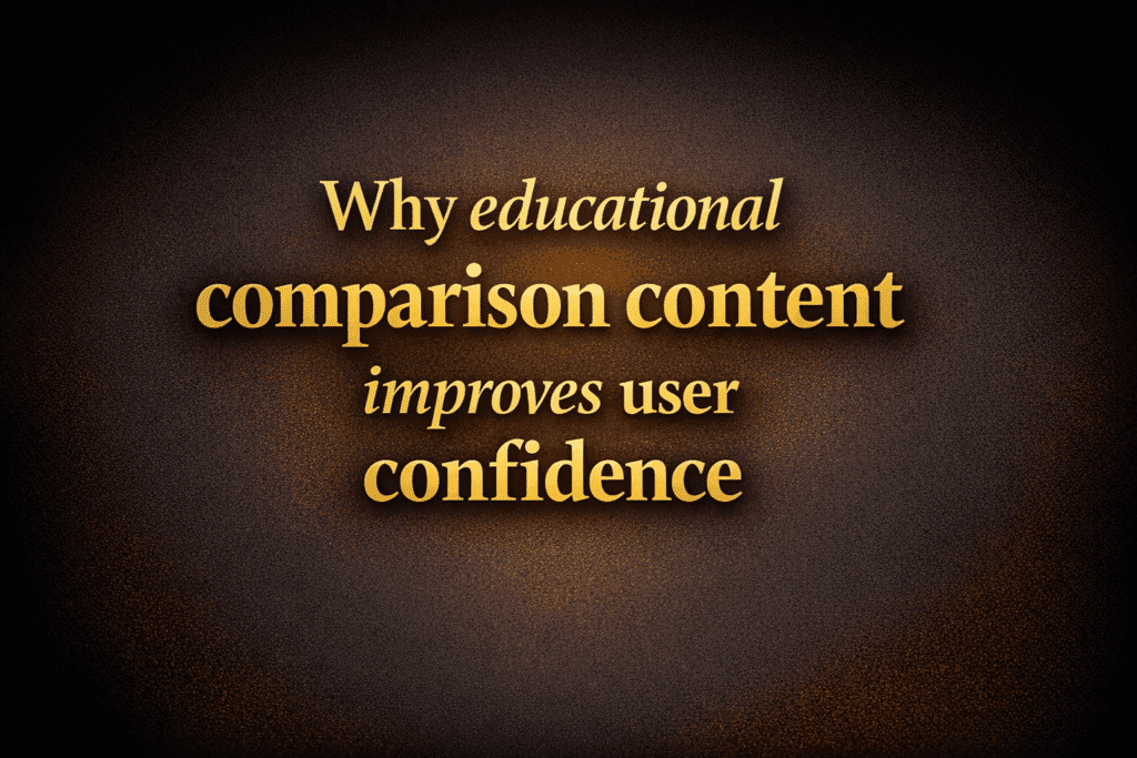 Why educational comparison content improves user confidence