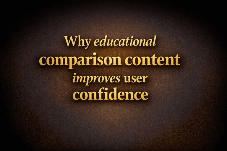 Why educational comparison content improves user confidence