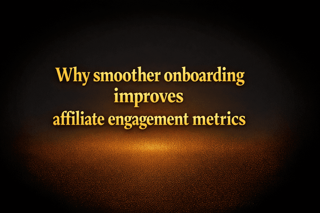Why smoother onboarding improves affiliate engagement metrics