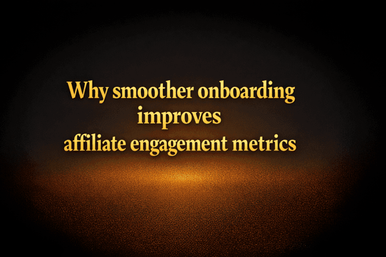 Why smoother onboarding improves affiliate engagement metrics