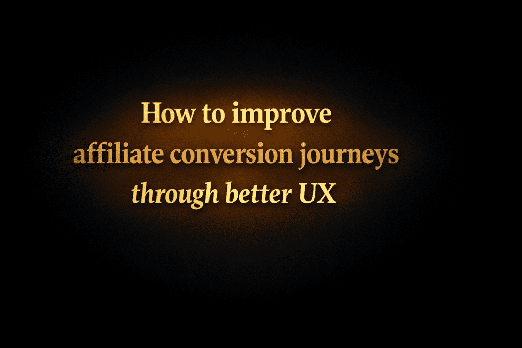 How to improve affiliate conversion journeys through better UX