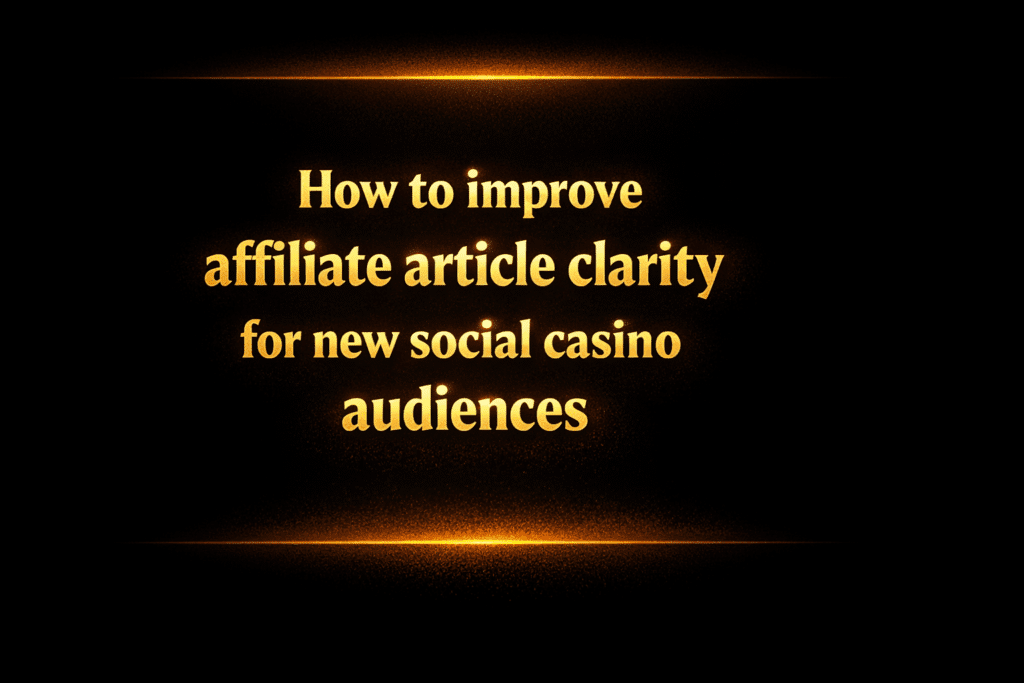 How to improve affiliate article clarity for new social casino audiences