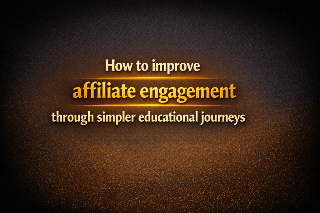 How to improve affiliate engagement through simpler educational journeys