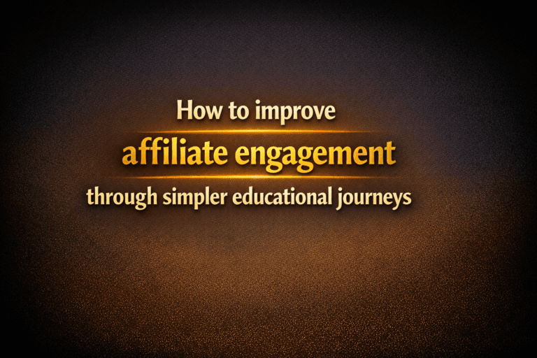 How to improve affiliate engagement through simpler educational journeys
