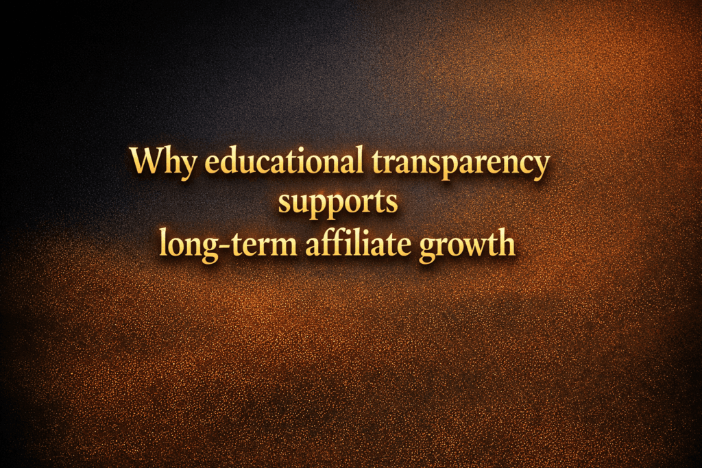Why educational transparency supports long-term affiliate growth
