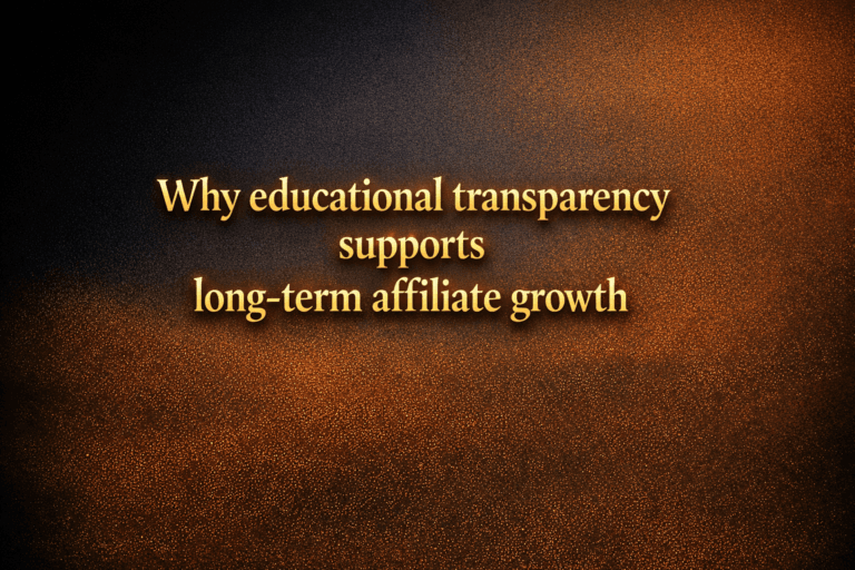 Why educational transparency supports long-term affiliate growth
