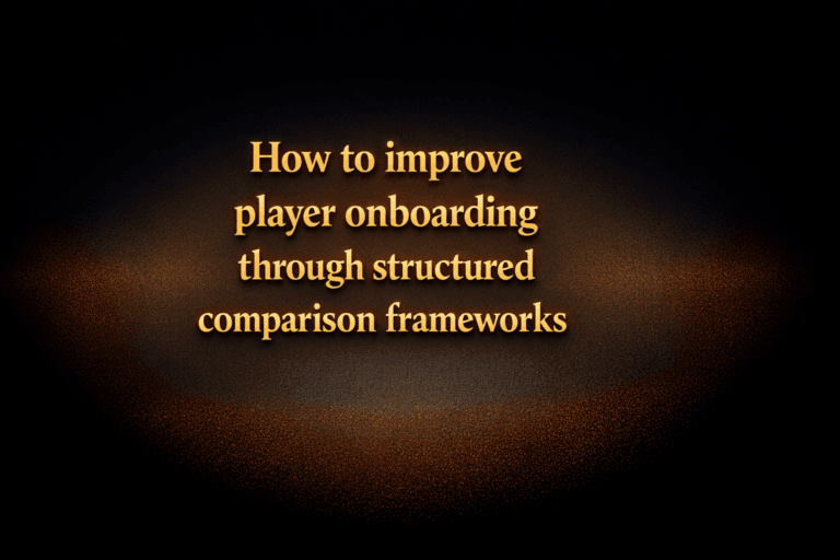 How to improve player onboarding through structured comparison frameworks