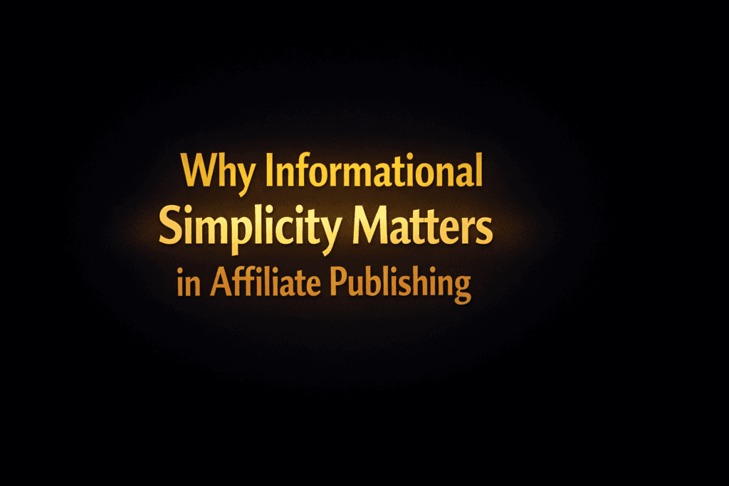Why informational simplicity matters in affiliate publishing