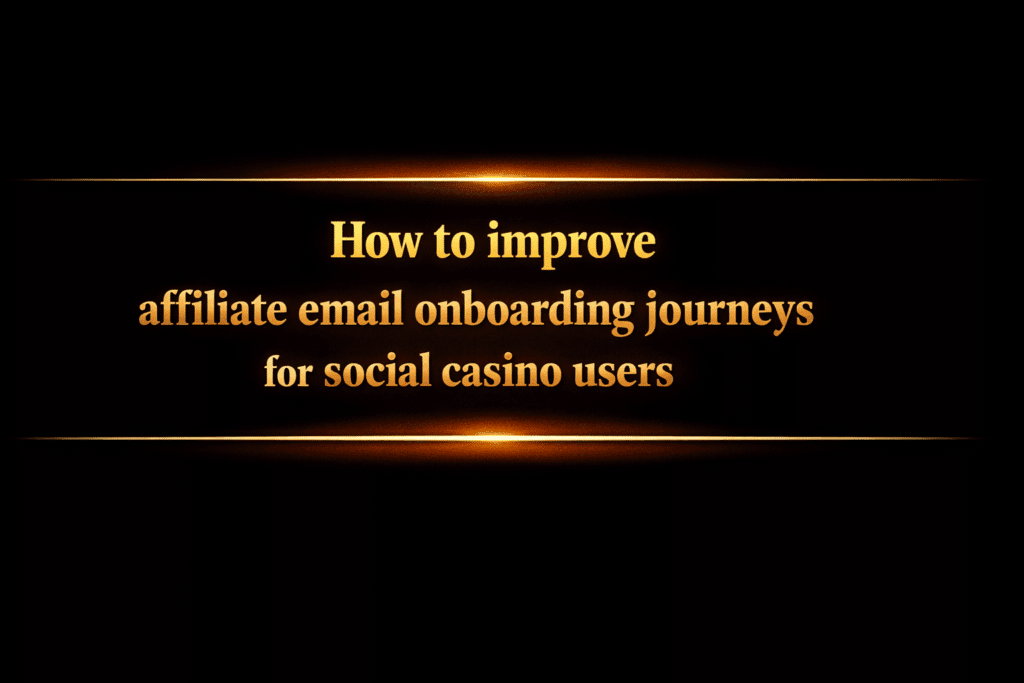 How to improve affiliate email onboarding journeys for social casino users