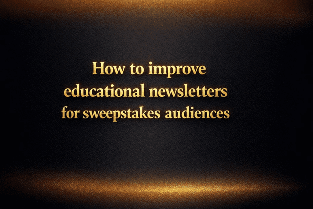 How to improve educational newsletters for sweepstakes audiences