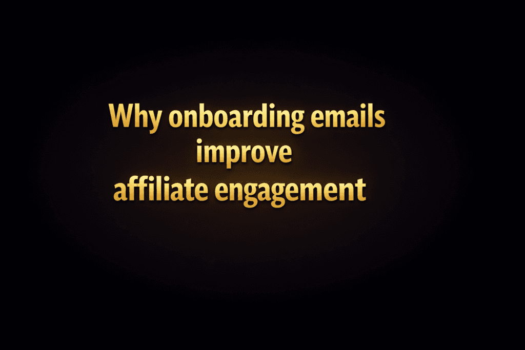 Why onboarding emails improve affiliate engagement