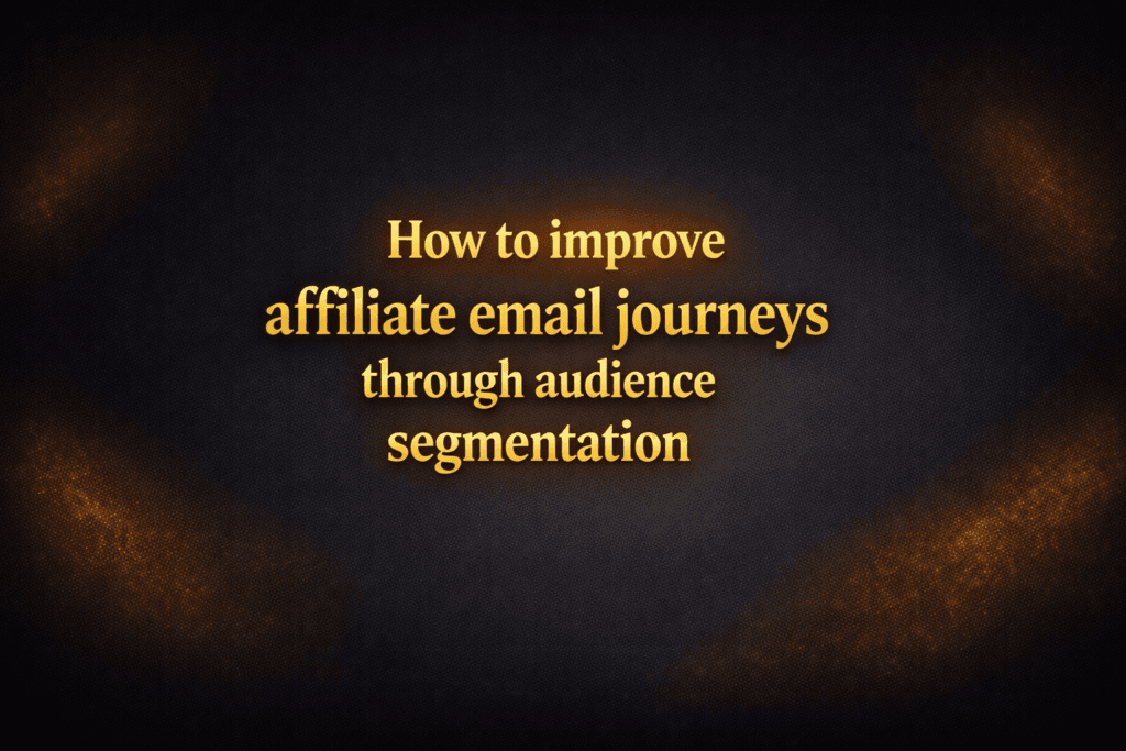 How to improve affiliate email journeys through audience segmentation
