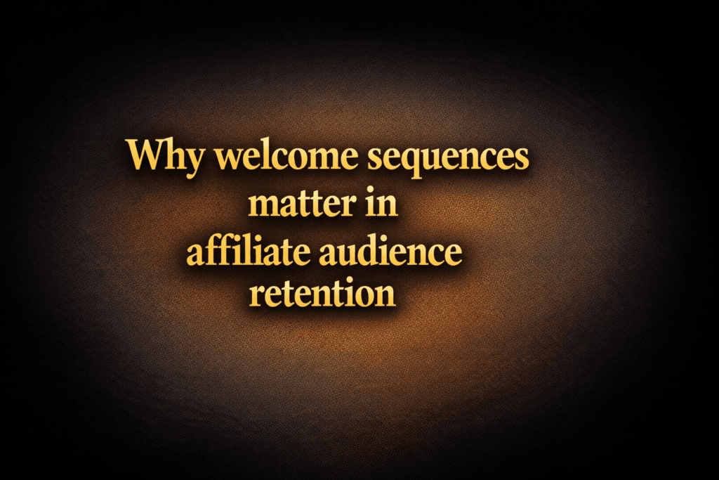 Why welcome sequences matter in affiliate audience retention