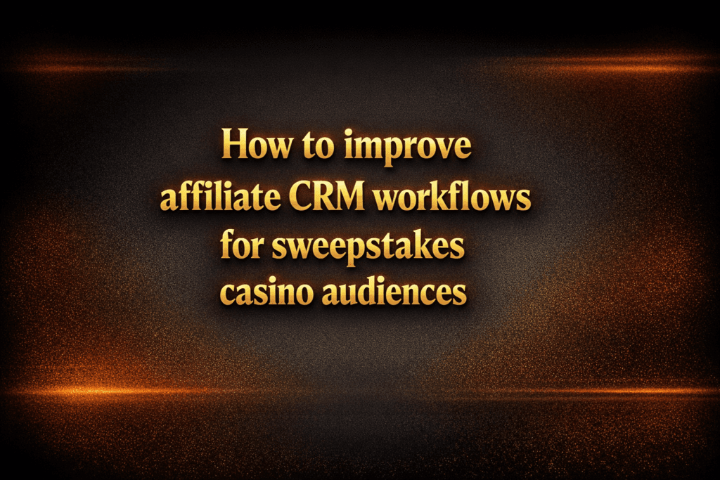 How to improve affiliate CRM workflows for sweepstakes casino audiences