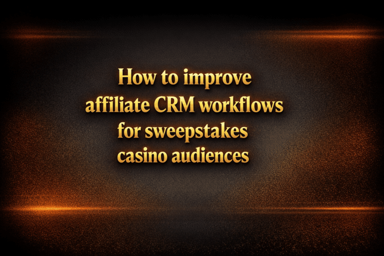 How to improve affiliate CRM workflows for sweepstakes casino audiences