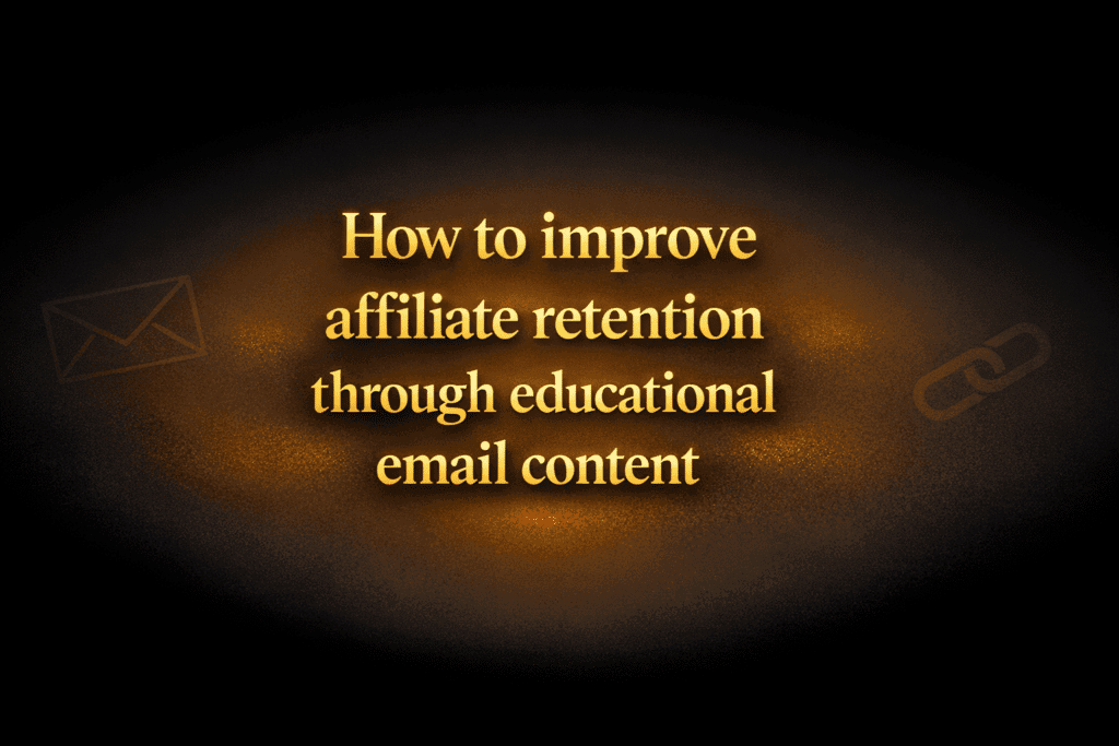 How to improve affiliate retention through educational email content