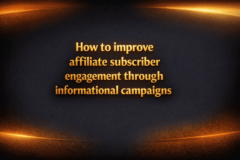 How to improve affiliate subscriber engagement through informational campaigns