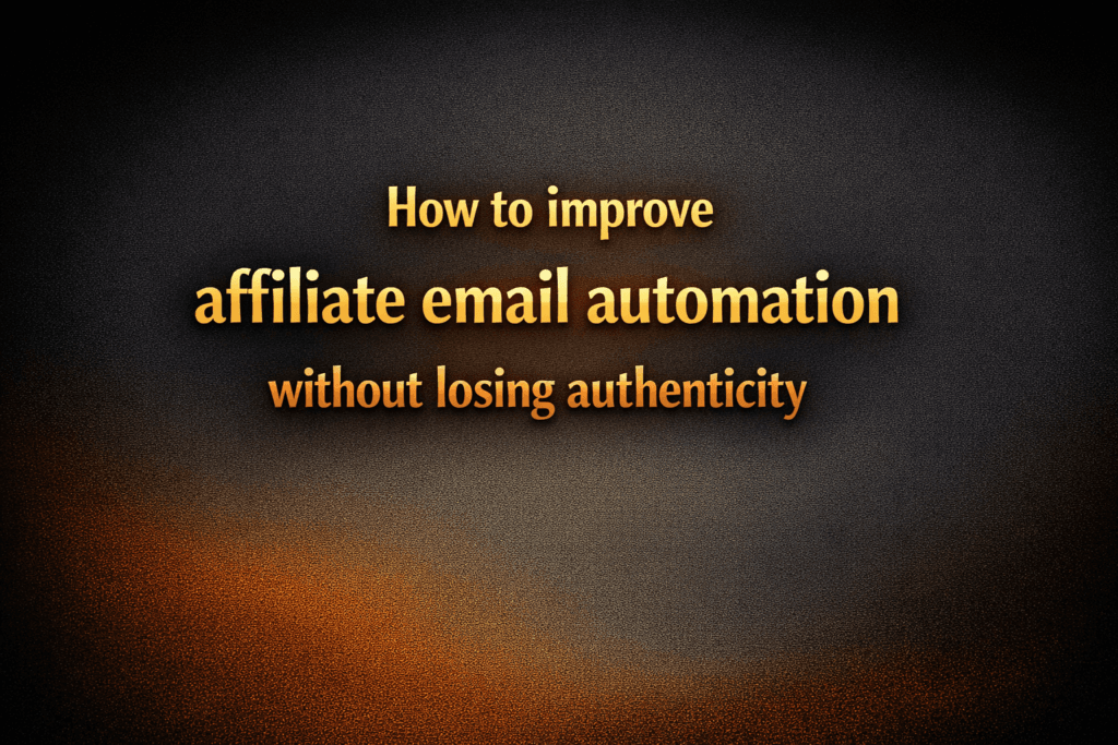 How to improve affiliate email automation without losing authenticity