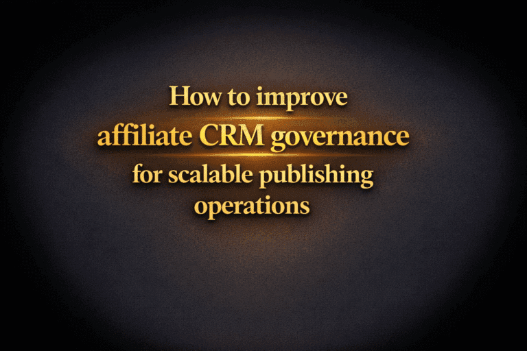 How to improve affiliate CRM governance for scalable publishing operations