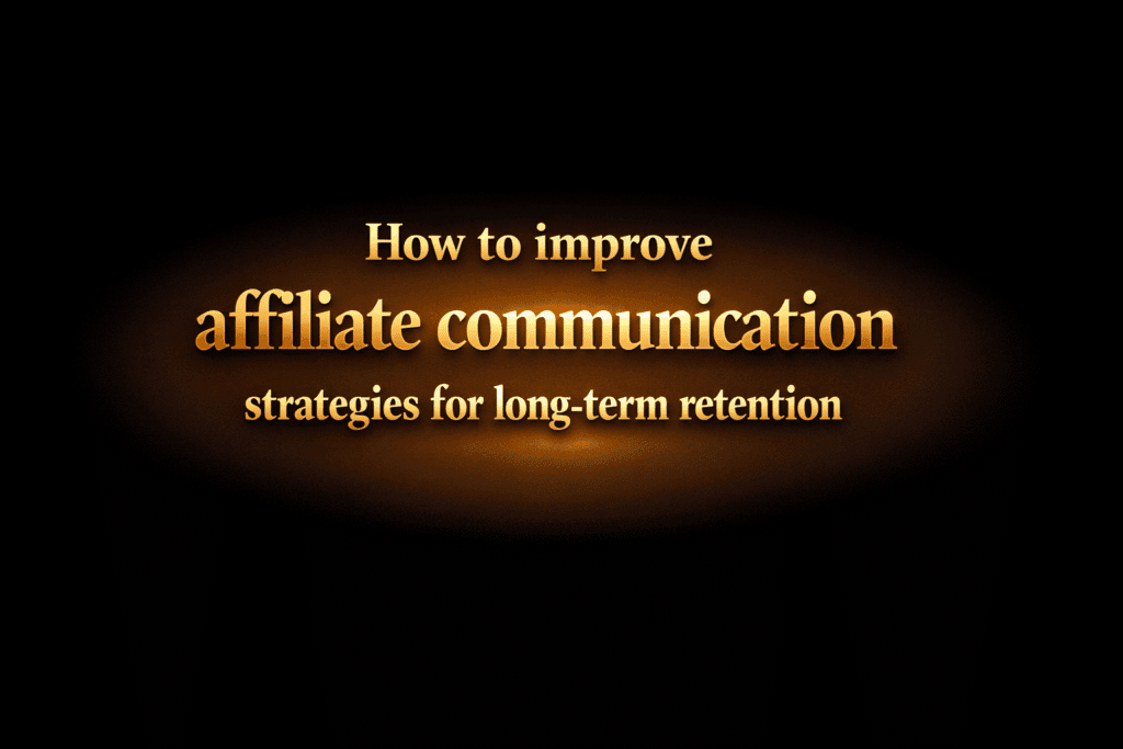 How to improve affiliate communication strategies for long-term retention