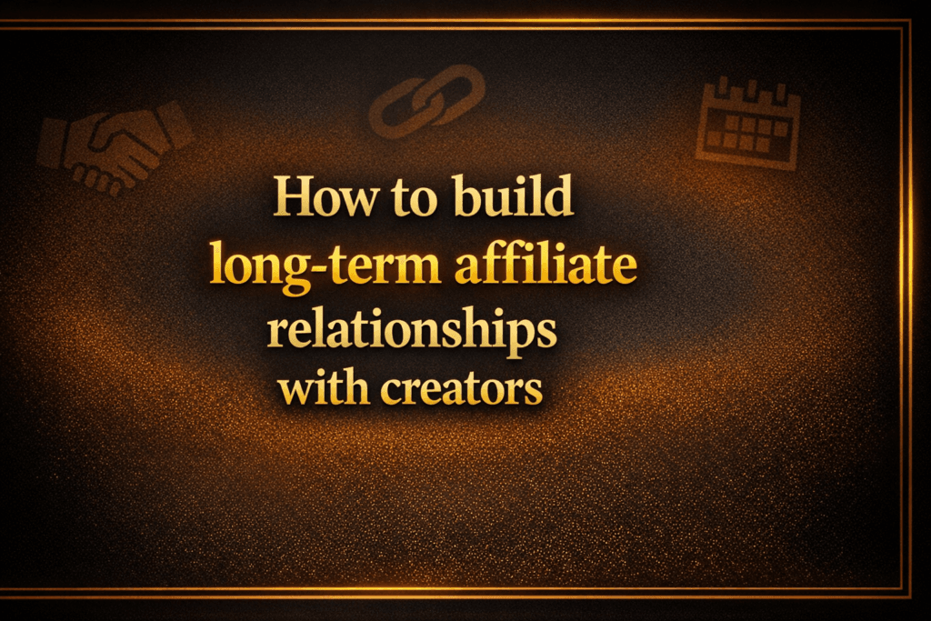 How to build long-term affiliate relationships with creators