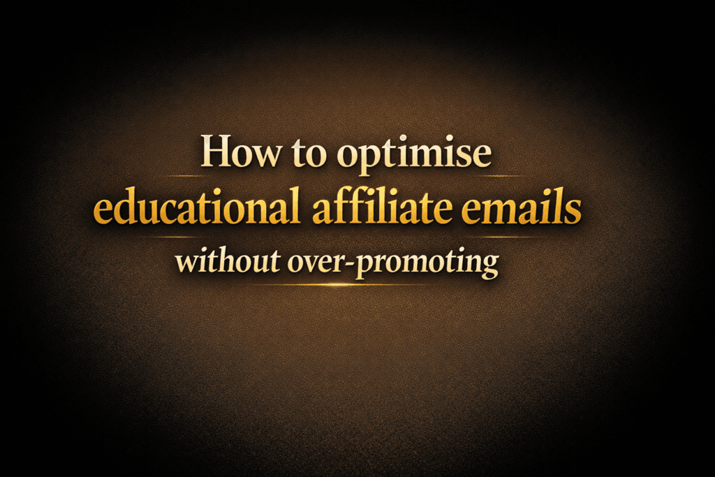 How to optimise educational affiliate emails without over-promoting