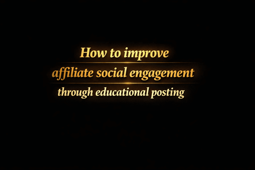 How to improve affiliate social engagement through educational posting