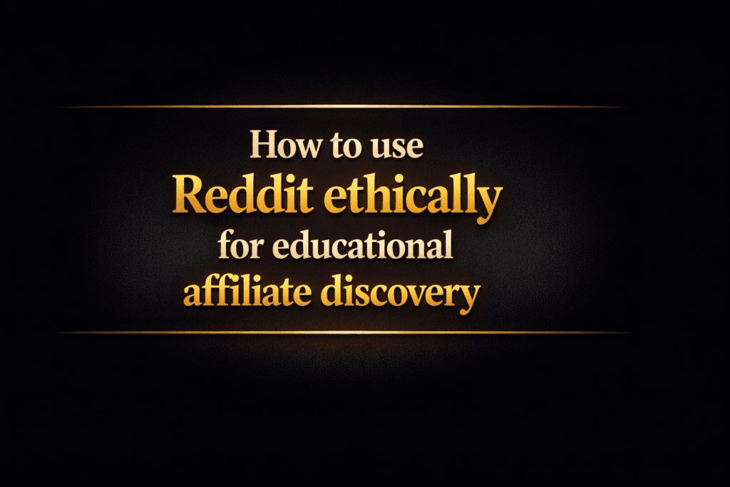 How to use Reddit ethically for educational affiliate discovery