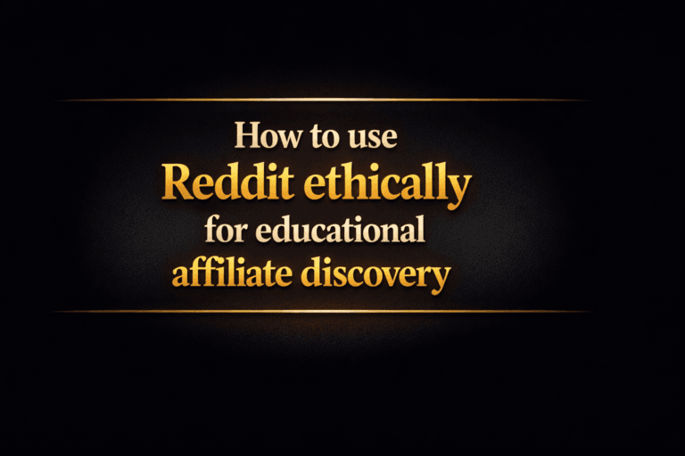 How to use Reddit ethically for educational affiliate discovery
