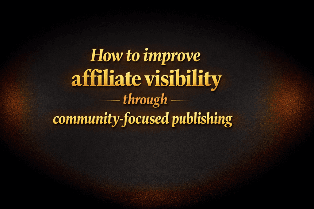 How to improve affiliate visibility through community-focused publishing
