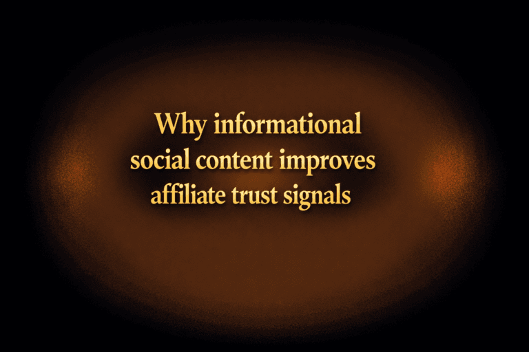 Why informational social content improves affiliate trust signals