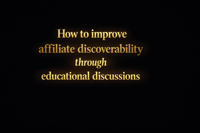 How to improve affiliate discoverability through educational discussions